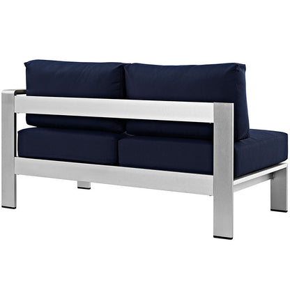 Wharf Right-Arm Sectional Outdoor Patio Aluminum Loveseat - living-essentials