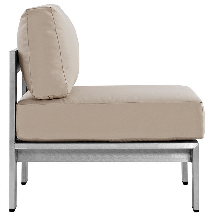Wharf Armless Outdoor Patio Aluminum Chair - living-essentials