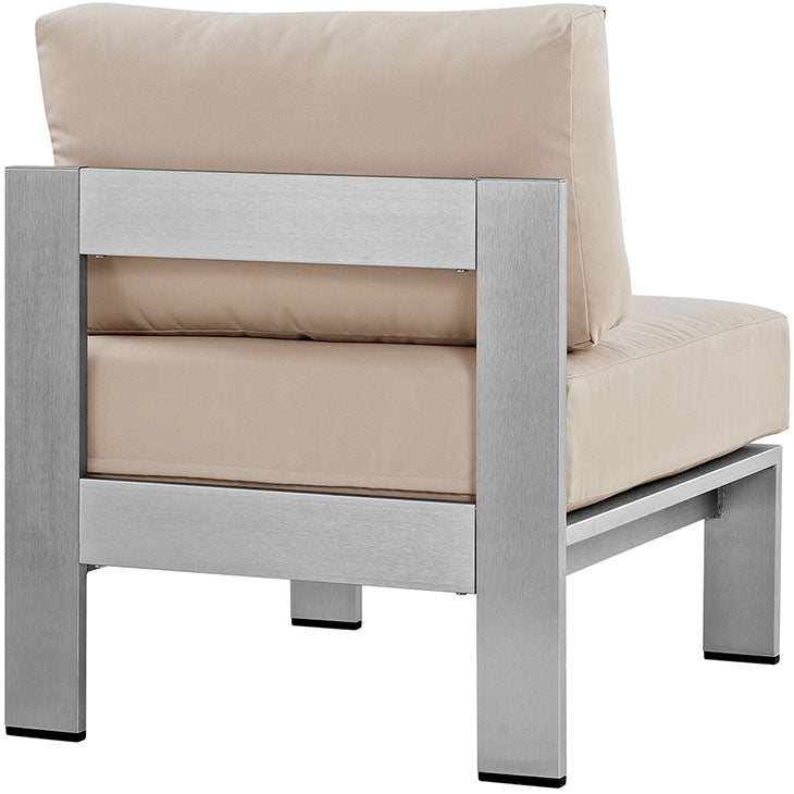 Wharf Armless Outdoor Patio Aluminum Chair - living-essentials