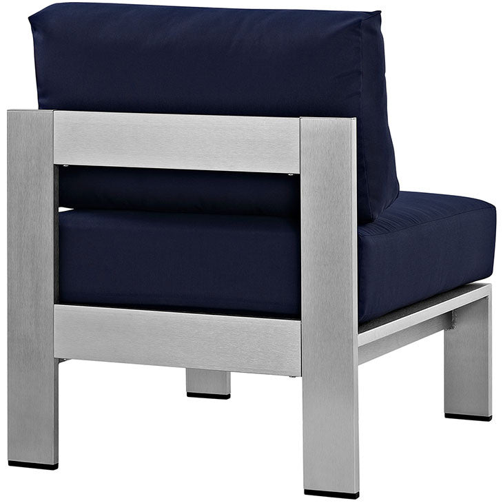 Wharf Armless Outdoor Patio Aluminum Chair - living-essentials