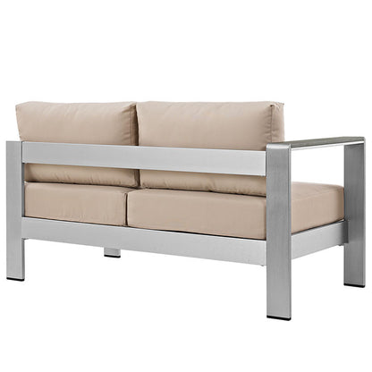Wharf Outdoor Aluminum Left-Arm Loveseat - living-essentials