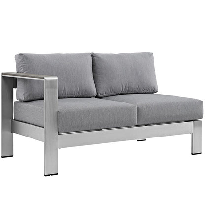 Wharf Outdoor Aluminum Left-Arm Loveseat - living-essentials