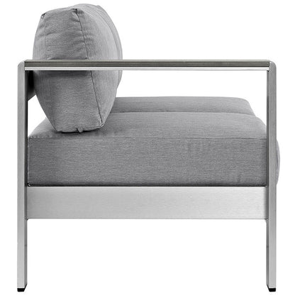 Wharf Outdoor Aluminum Left-Arm Loveseat - living-essentials