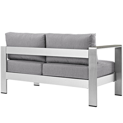 Wharf Outdoor Aluminum Left-Arm Loveseat - living-essentials