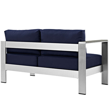 Wharf Outdoor Aluminum Left-Arm Loveseat - living-essentials