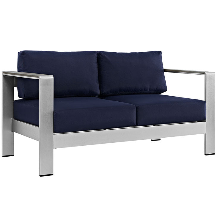 Wharf Outdoor Aluminum Loveseat - living-essentials