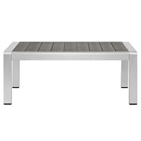 Wharf Silver Gray Outdoor Patio Aluminum Coffee Table - living-essentials