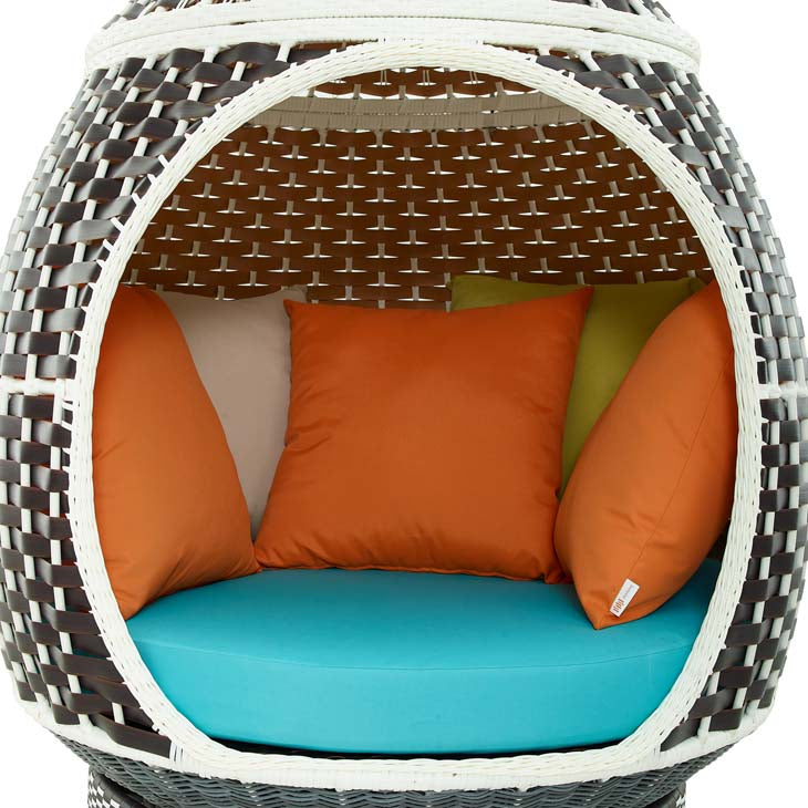 Palace Hanging Outdoor Patio Wicker Rattan Pod - living-essentials