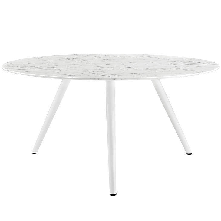 Tulip Style Tripod Base 60" Marble Dining Table - living-essentials