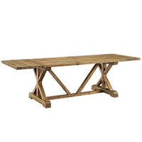 Parker Plain Industrial Style Brown Wood Dining Table - living-essentials