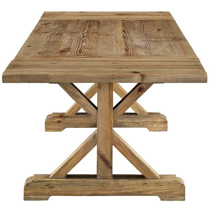 Parker Plain Industrial Style Brown Wood Dining Table - living-essentials