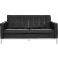 Florence Knoll Style Leather Loveseat - living-essentials