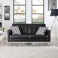 Florence Knoll Style Leather Loveseat - living-essentials