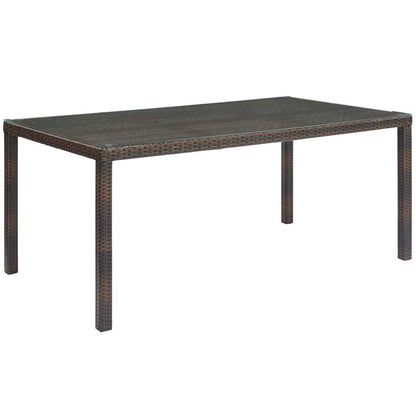 Conduit 70" Outdoor Patio Wicker Rattan Dining Table - living-essentials