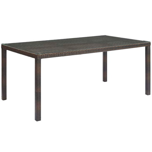 Conduit 70" Outdoor Patio Wicker Rattan Dining Table - living-essentials