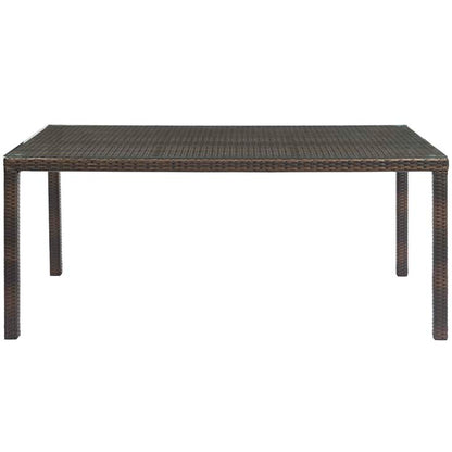Conduit 70" Outdoor Patio Wicker Rattan Dining Table - living-essentials
