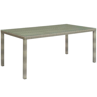 Conduit 70" Outdoor Patio Wicker Rattan Dining Table - living-essentials