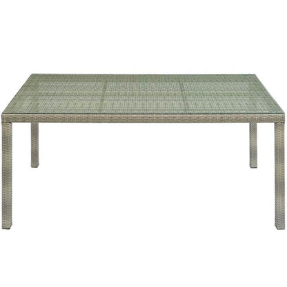 Conduit 70" Outdoor Patio Wicker Rattan Dining Table - living-essentials