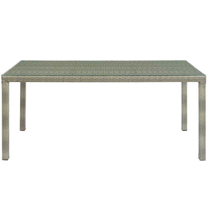 Conduit 70" Outdoor Patio Wicker Rattan Dining Table - living-essentials