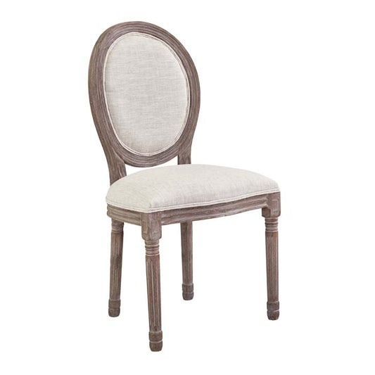 EMANATE VINTAGE FRENCH UPHOLSTERED FABRIC DINING SIDE CHAIR - living-essentials