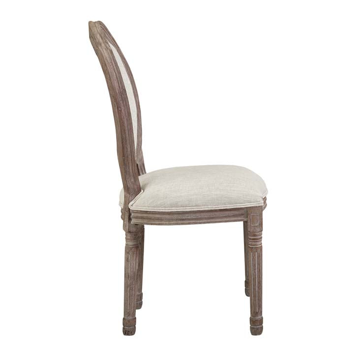 EMANATE VINTAGE FRENCH UPHOLSTERED FABRIC DINING SIDE CHAIR - living-essentials