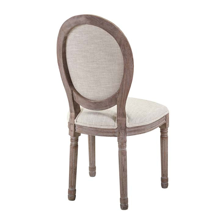 EMANATE VINTAGE FRENCH UPHOLSTERED FABRIC DINING SIDE CHAIR - living-essentials