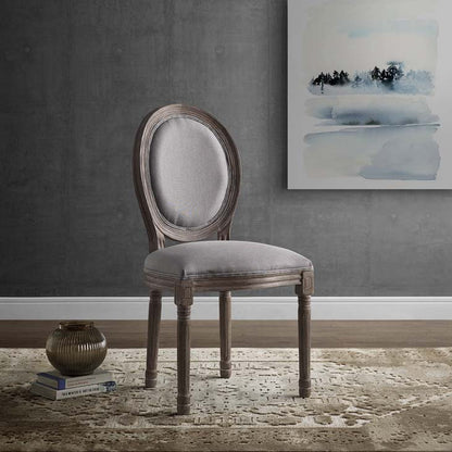 EMANATE VINTAGE FRENCH UPHOLSTERED FABRIC DINING SIDE CHAIR - living-essentials
