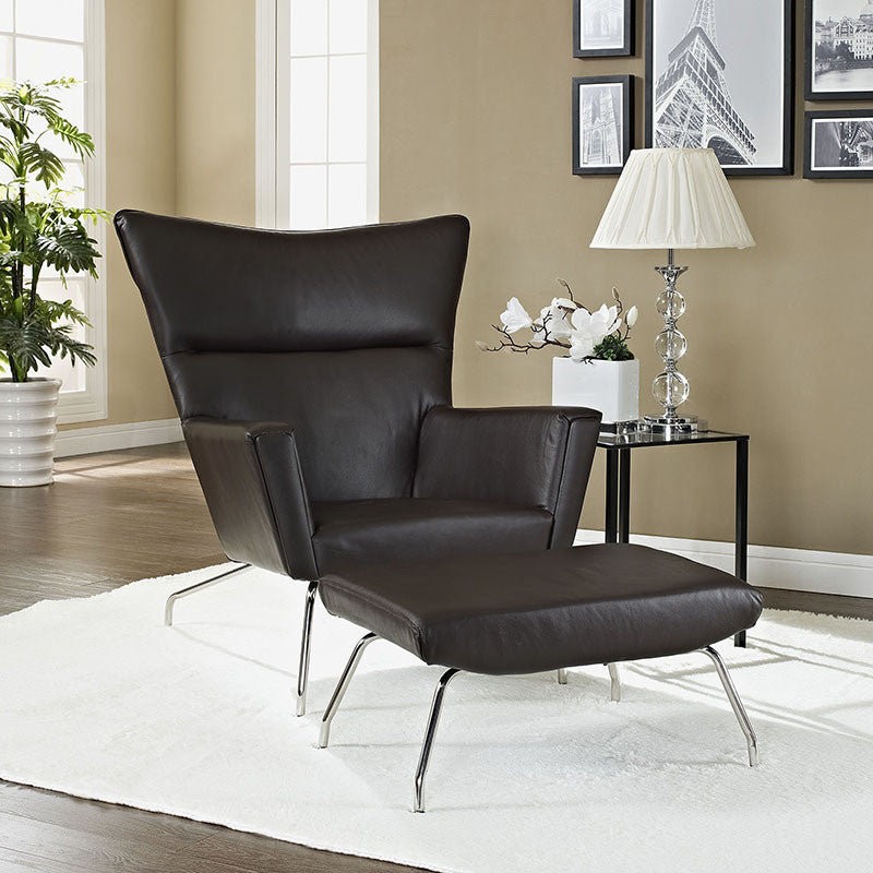 Hans J Wegner Leather Papa Bear Chair - living-essentials