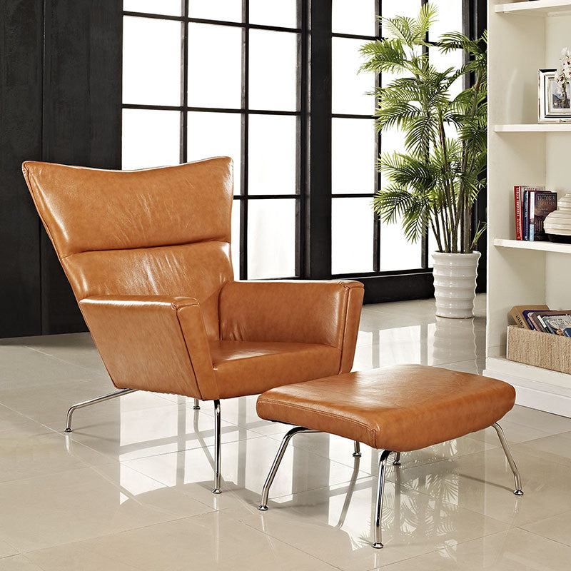 Hans J Wegner Leather Papa Bear Chair - living-essentials