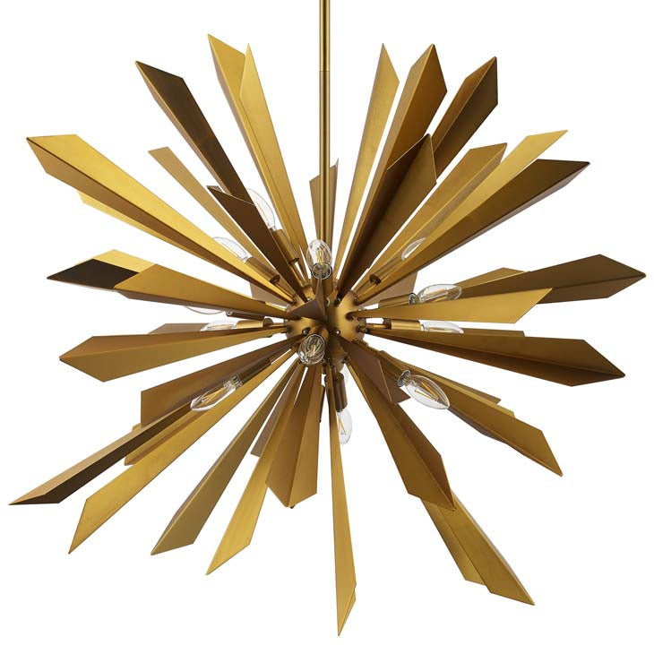 Pervade Starburst Brass Pendant Light Chandelier - living-essentials