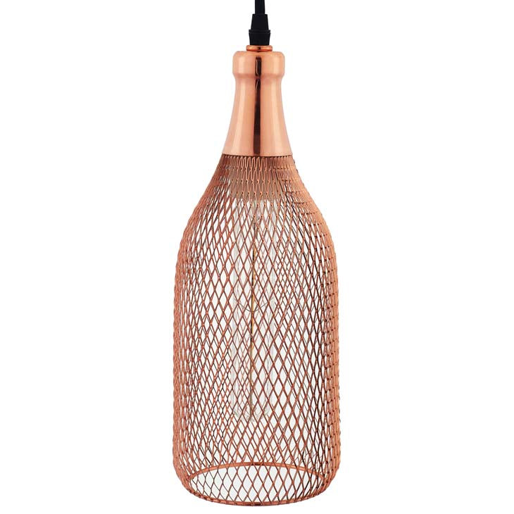 Glimmer Bottle-Shaped Rose Gold Pendant Light - living-essentials