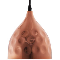 Dimple 6.5" Bell-Shaped Rose Gold Pendant Light - living-essentials
