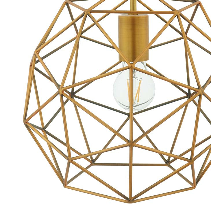Rarity Geometric Decagon-Shaped Brass Pendant Light - living-essentials