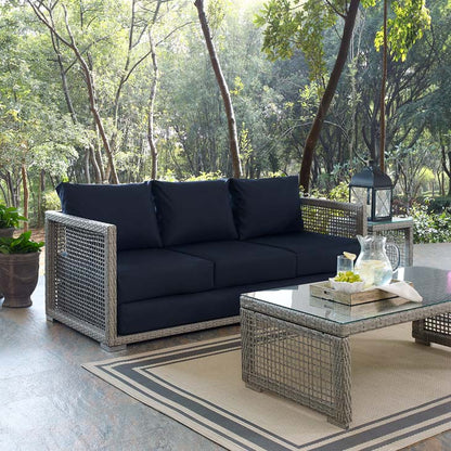 Audrey Outdoor Patio Wicker Rattan Sofa - living-essentials
