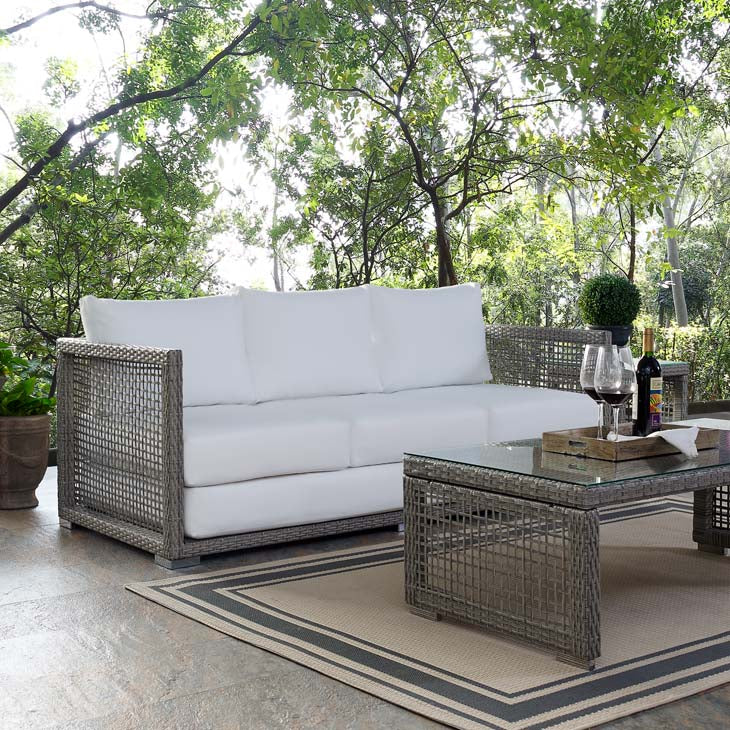 Audrey Outdoor Patio Wicker Rattan Sofa - living-essentials
