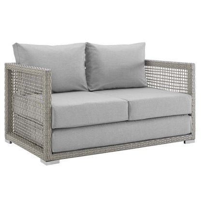 Audrey Outdoor Patio Wicker Rattan Loveseat - living-essentials