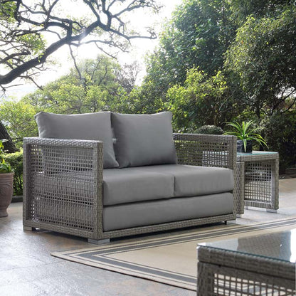 Audrey Outdoor Patio Wicker Rattan Loveseat - living-essentials