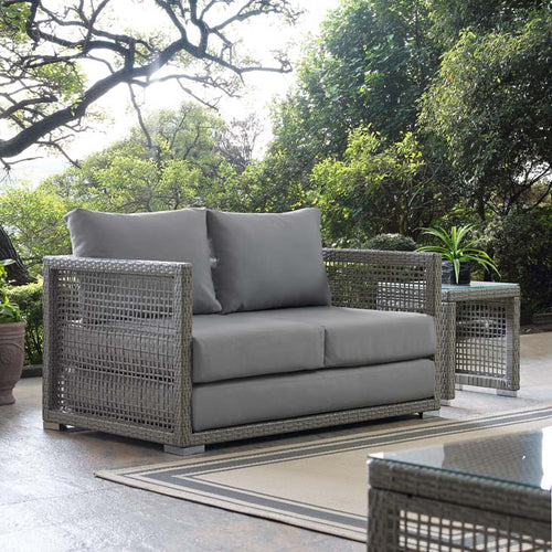 Audrey Outdoor Patio Wicker Rattan Loveseat - living-essentials