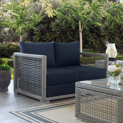 Audrey Outdoor Patio Wicker Rattan Loveseat - living-essentials