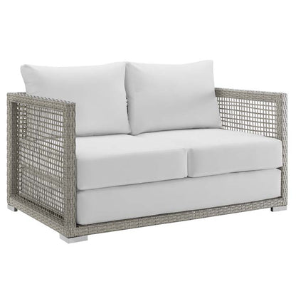 Audrey Outdoor Patio Wicker Rattan Loveseat - living-essentials