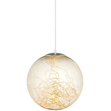 Fairy 8" Amber Glass Globe Ceiling Light Pendant Chandelier - living-essentials