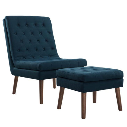 Monty Upholstered Lounge Chair and Ottoman - living-essentials
