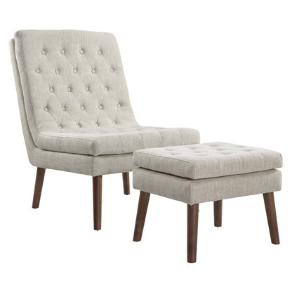Monty Upholstered Lounge Chair and Ottoman - living-essentials