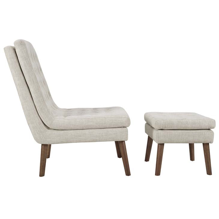 Monty Upholstered Lounge Chair and Ottoman - living-essentials