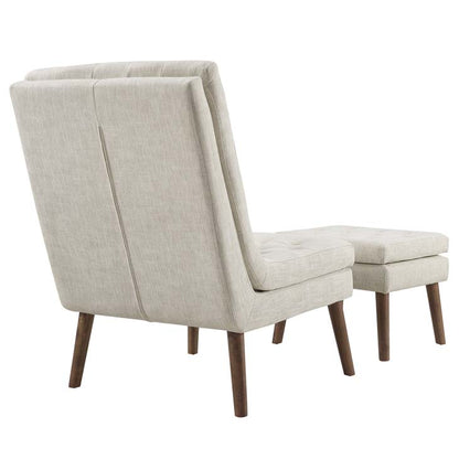 Monty Upholstered Lounge Chair and Ottoman - living-essentials