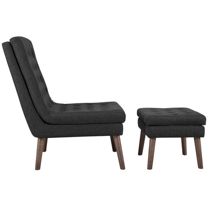 Monty Upholstered Lounge Chair and Ottoman - living-essentials