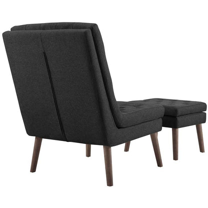 Monty Upholstered Lounge Chair and Ottoman - living-essentials
