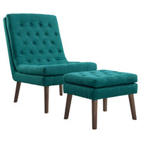 Monty Upholstered Lounge Chair and Ottoman - living-essentials