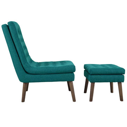 Monty Upholstered Lounge Chair and Ottoman - living-essentials