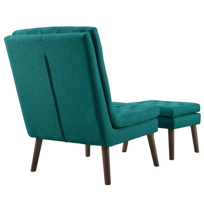 Monty Upholstered Lounge Chair and Ottoman - living-essentials